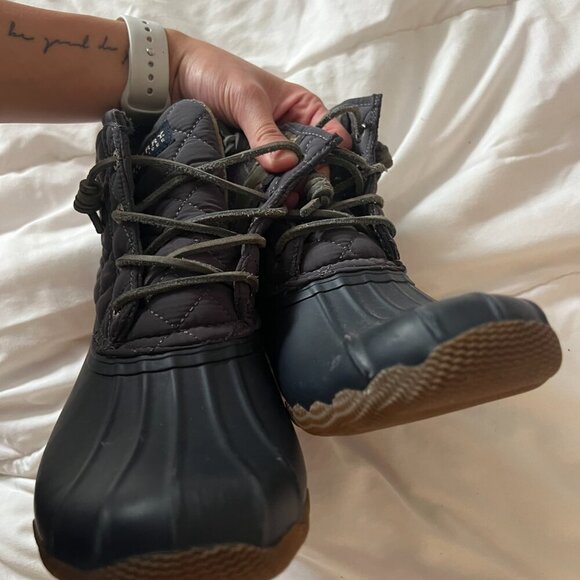 Sperry Saltwater Duck Boot Size Women's 7.5 Grey with Dark Grey Sole - Picture 13 of 14